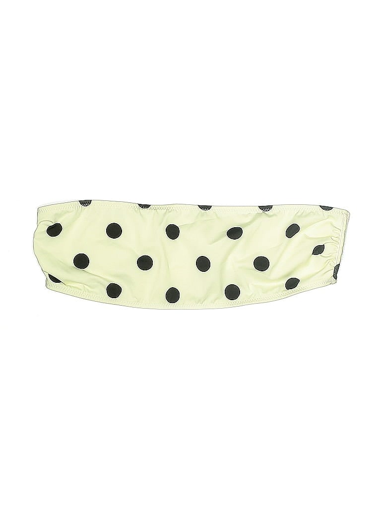 Solid & Striped Polka Dots Yellow Swimsuit Top Size L - photo 1