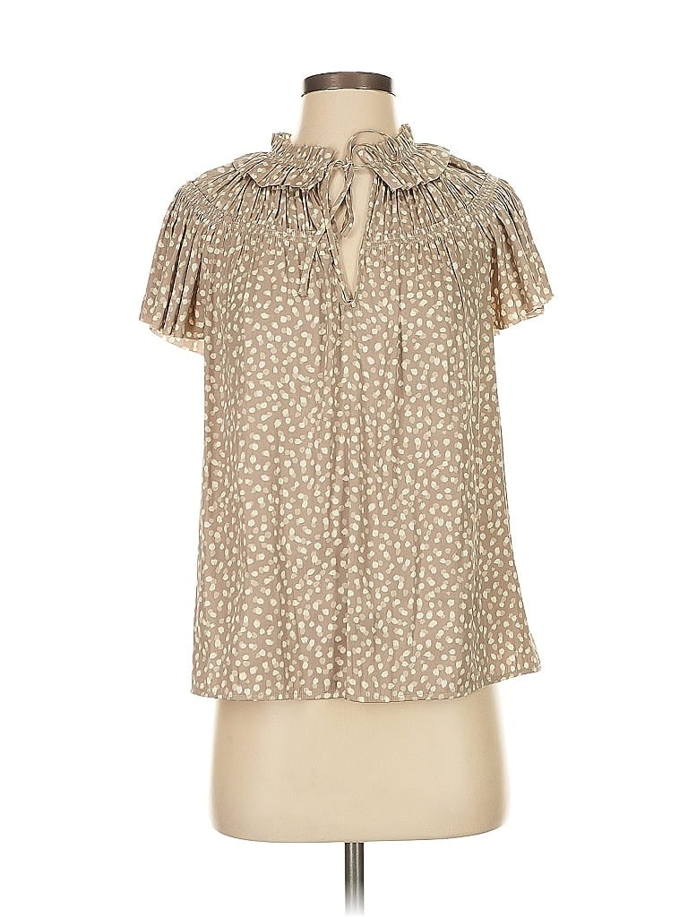 Pre-owned Gap Short Sleeve Blouse In Brown