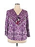 Roaman's 100% Rayon Purple 3/4 Sleeve Blouse Size 18 - photo 1