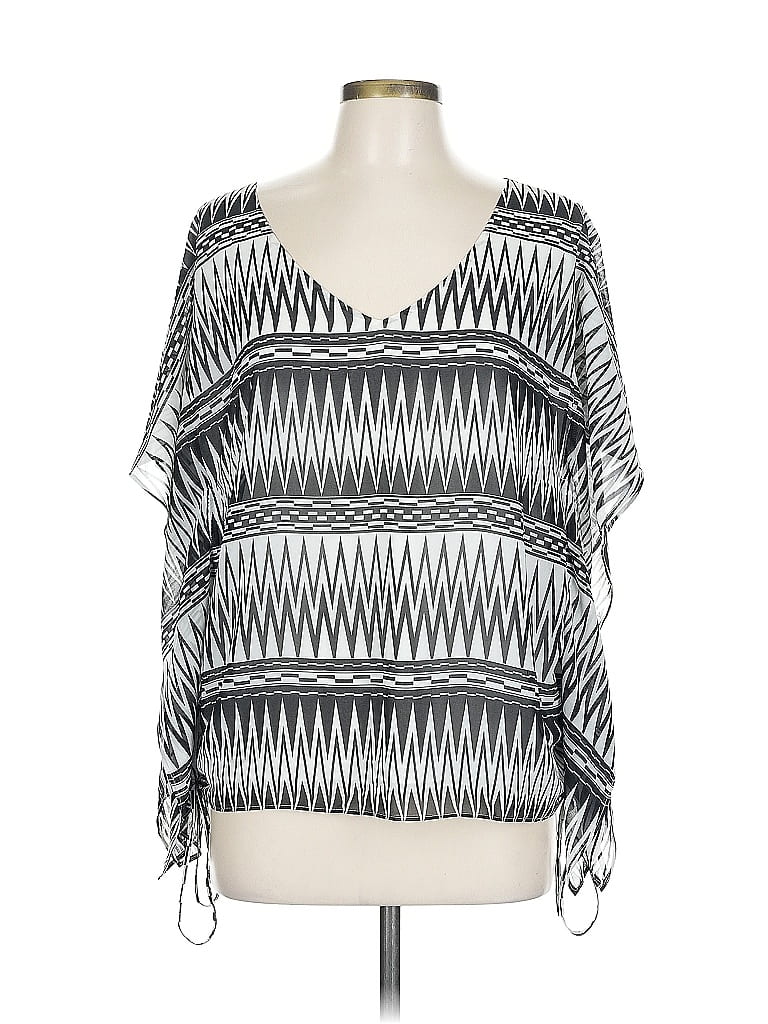 Pre-owned Rose + Olive 3/4 Sleeve Blouse In Silver