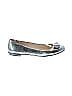 Prada 100% Leather Metallic Silver Flats Size EU 39 - photo 1