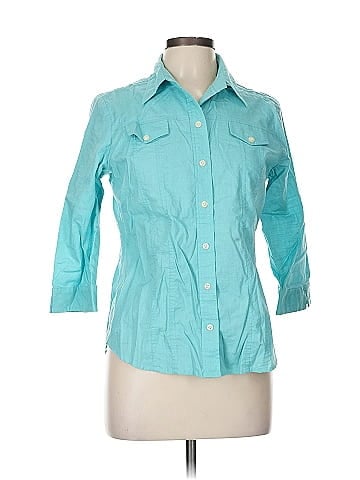 Villager Sport by Liz Claiborne 3/4 Sleeve Button-Down Shirt (view 1)