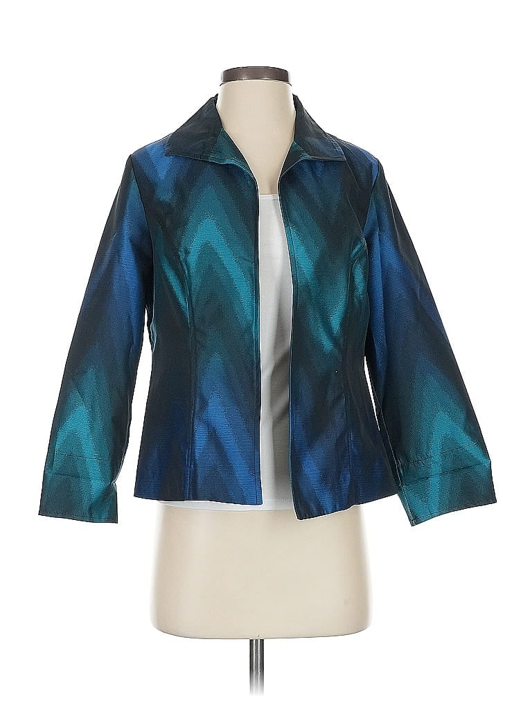 Pre-owned Chico's Blazer Jacket In Blue