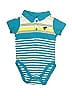 Wrangler Jeans Co Color Block Teal Short Sleeve Onesie Size 0-3 mo - photo 1
