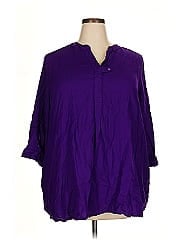 Woman Within 3/4 Sleeve Button Down Shirt