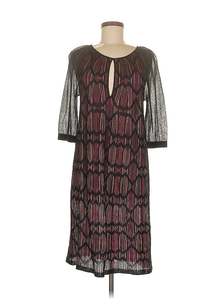 M Missoni Graphic Burgundy Black Cocktail Dress Size 8 - photo 1