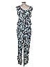 Eva Mendes by New York & Company Floral Blue Jumpsuit Size L - photo 2