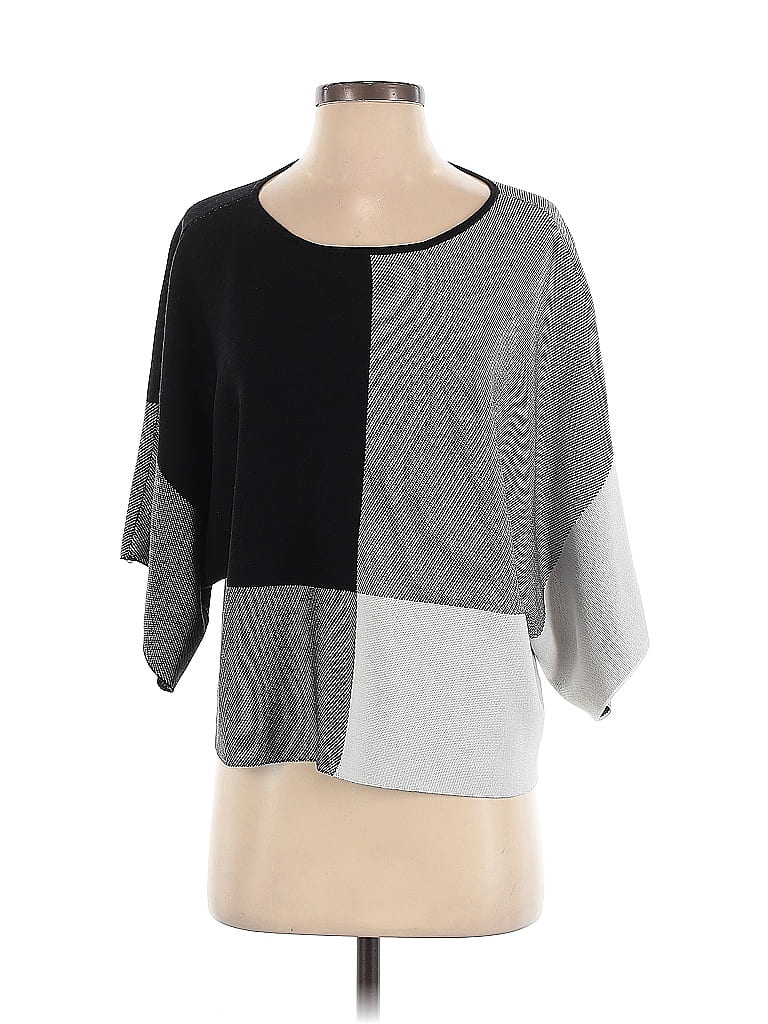 Pre-owned Eileen Fisher Poncho In Gray
