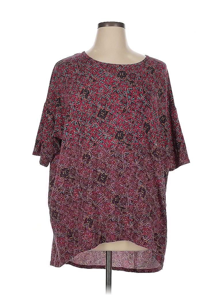 Pre-owned Lularoe Short Sleeve T-shirt In Burgundy