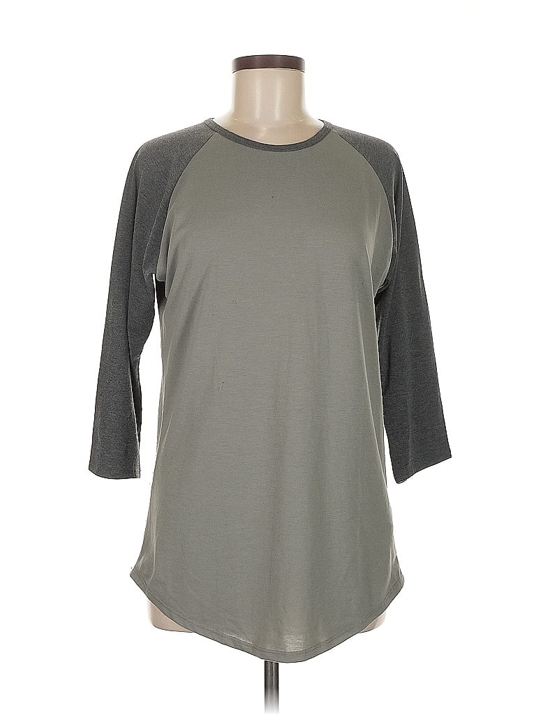 Pre-owned Lularoe 3/4 Sleeve T-shirt In Gray