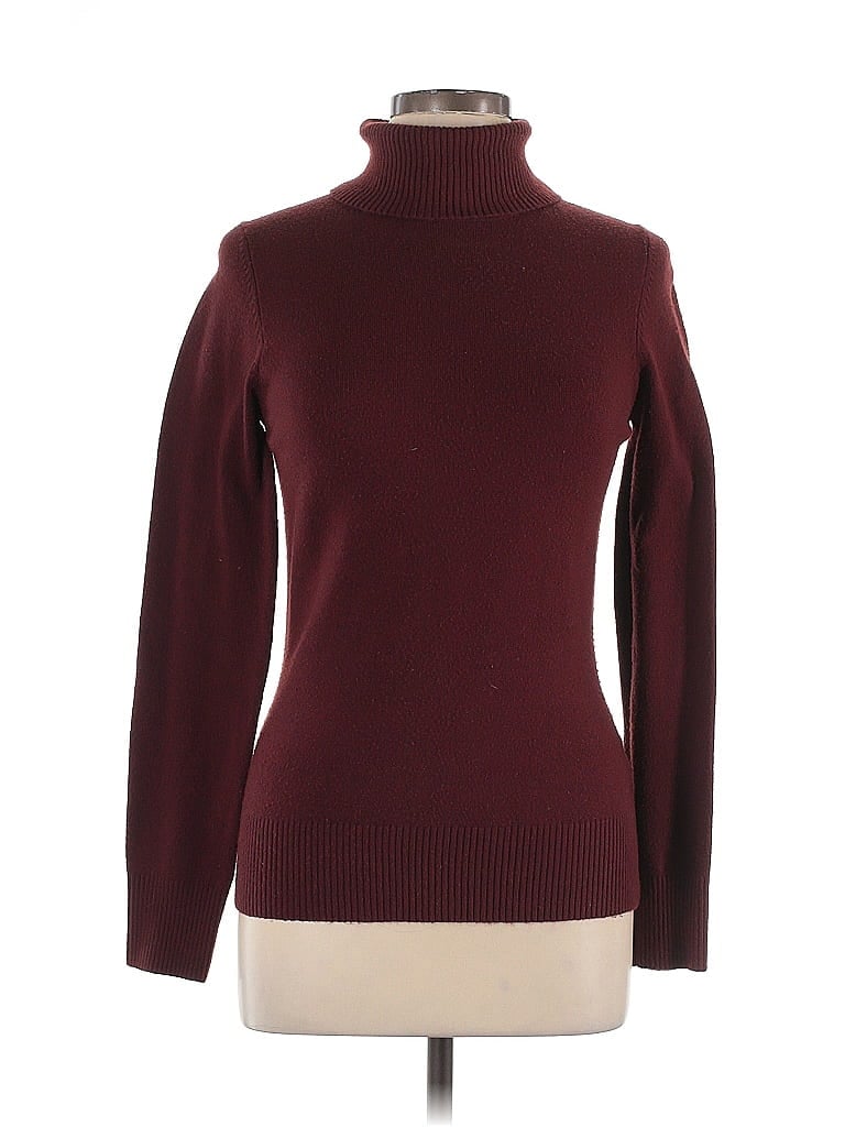 Pre-owned French Connection Turtleneck Sweater In Burgundy