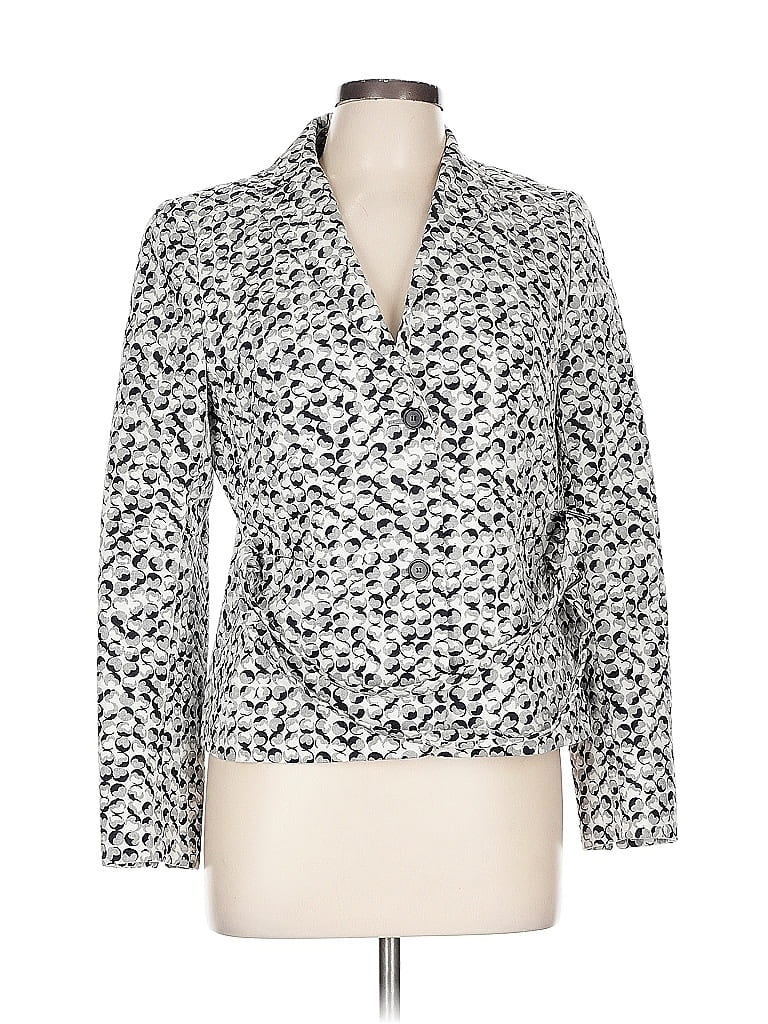 Akris Punto Print Silver Blazer Size 10 - photo 1