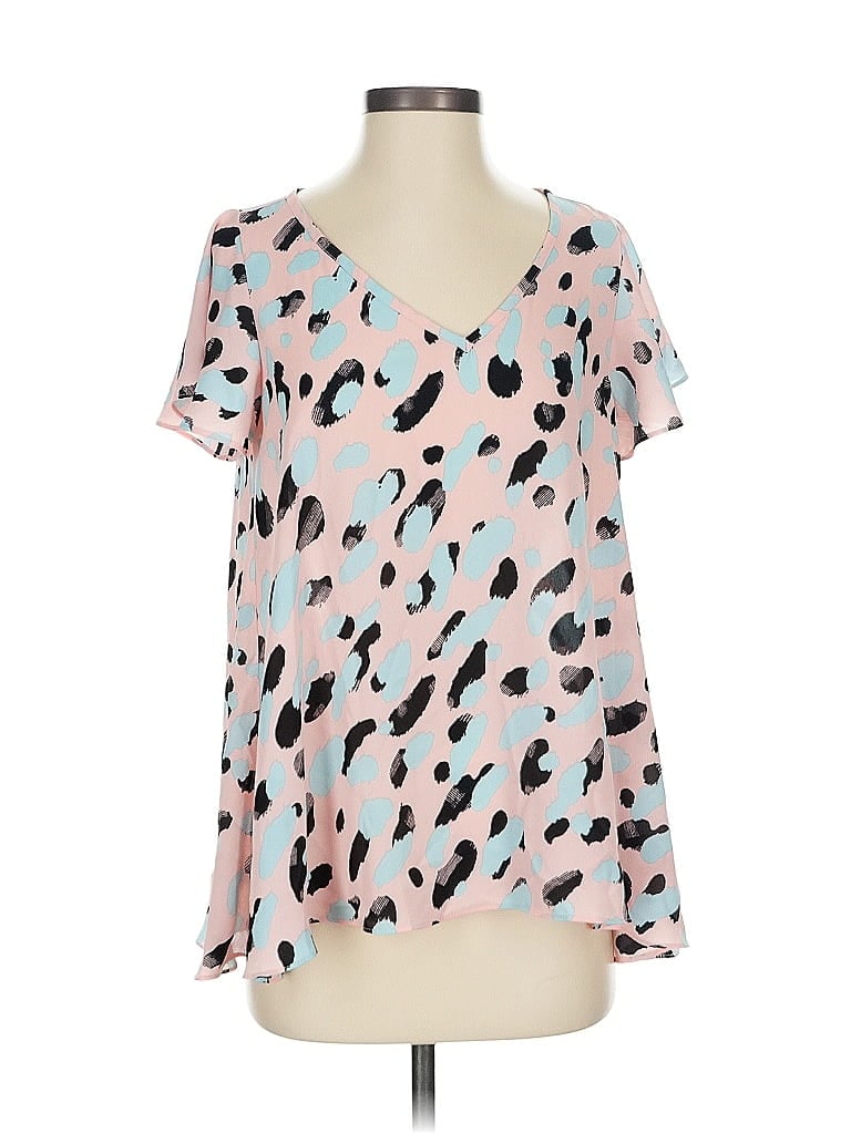 Pre-owned Buddy Love Short Sleeve Blouse In Pink