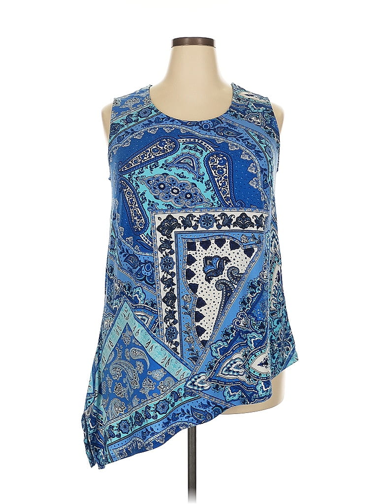 Avenue Blue Sleeveless Blouse Size 18 - photo 1