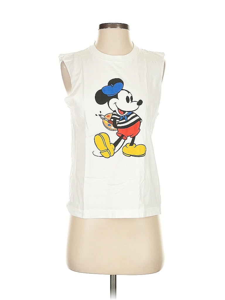 UT for Uniqlo 100% Cotton White Sleeveless T-Shirt Size XXS - photo 1
