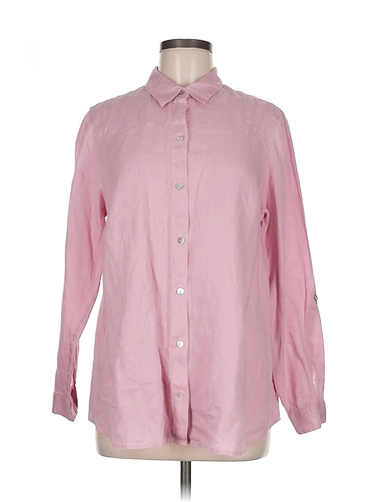 Click to view more detailed imagery on our partner's website Pre-owned Jjill Long Sleeve Button Down Shirt In Pink
