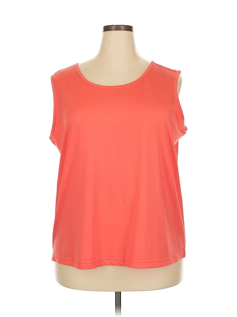 Pre-owned Susan Graver Sleeveless T-shirt In Orange