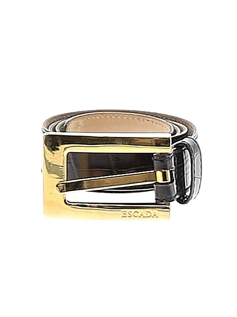 Escada Brown Black Leather Belt Size XS - photo 1