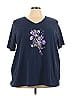 Catherines Floral Blue Short Sleeve T-Shirt Size 3X - photo 1