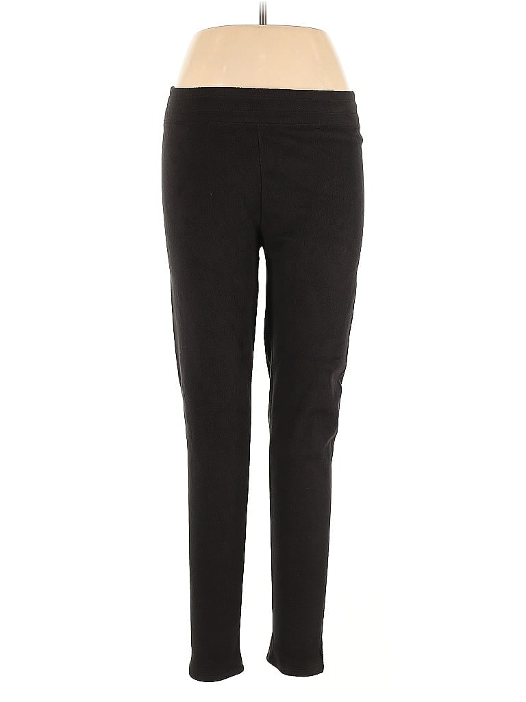 Cuddl Duds Solid Black Active Pants Size L - photo 1
