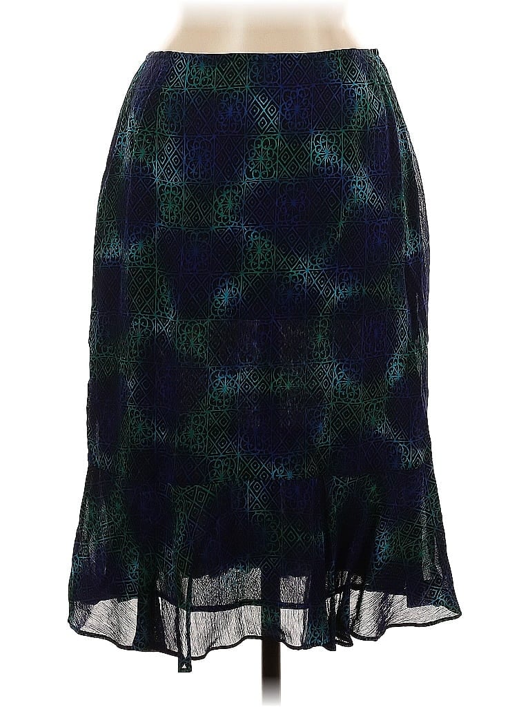 Chico's Design 100% Rayon Argyle Blue Formal Skirt Size Med (1) - photo 1