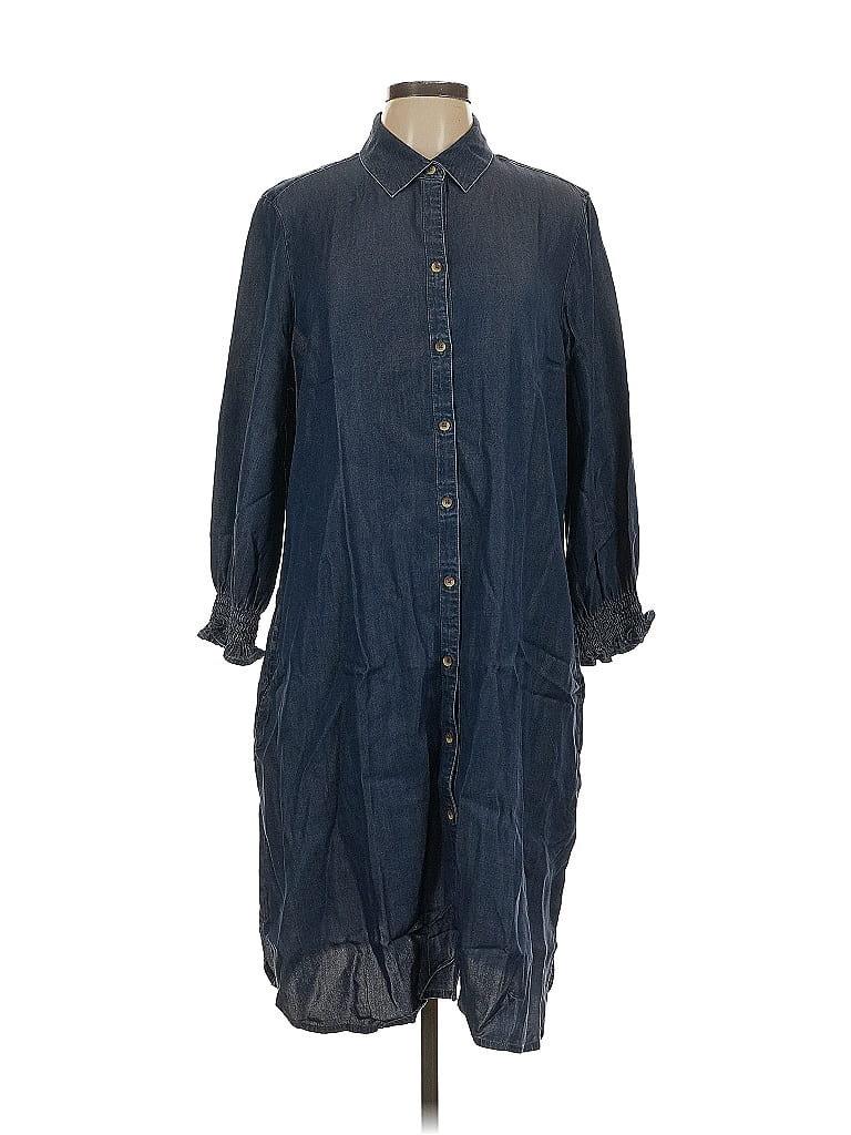 Foxcroft 100% Tencel Blue Casual Dress Size L - photo 1
