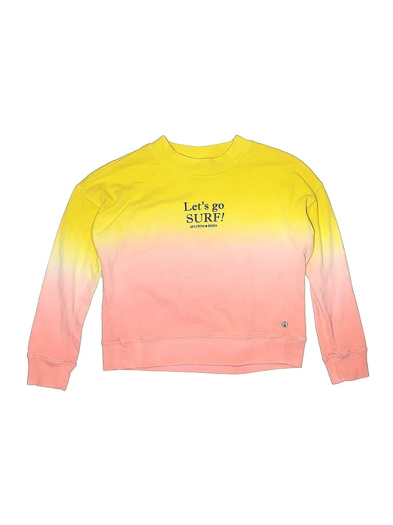 Scotch & Soda 100% Cotton Tie-dye Yellow Sweatshirt Size 10 - photo 1