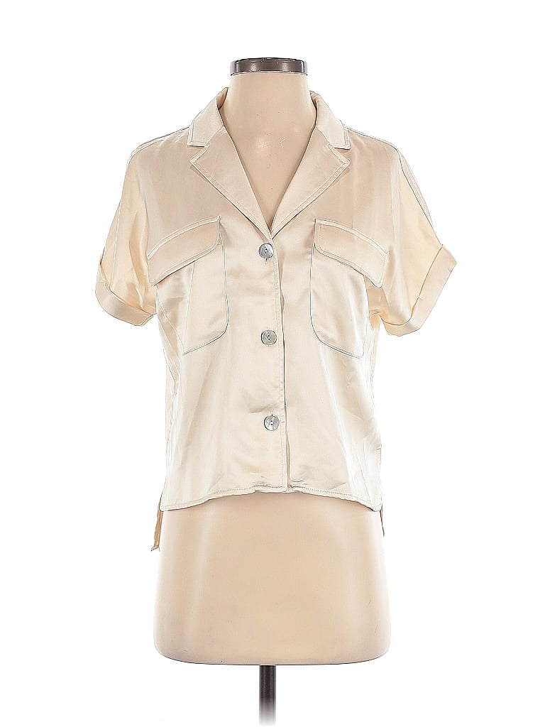 Rachel Zoe TJX Ivory Short Sleeve Blouse Size M - photo 1