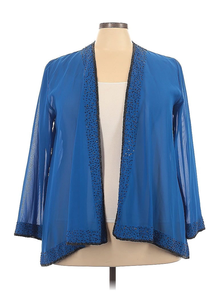 Roaman's 100% Polyester Blue Kimono Size 24 - photo 1