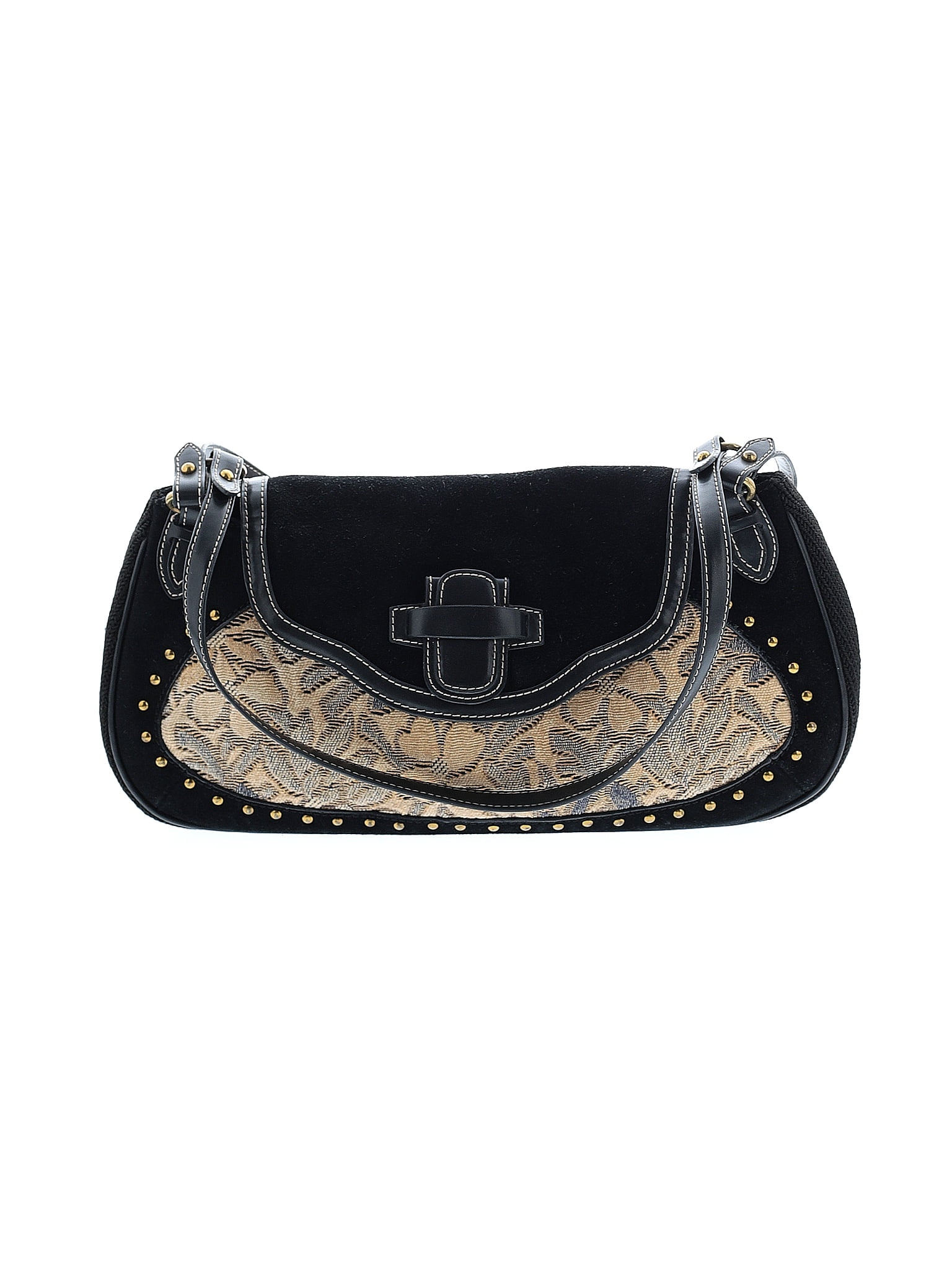 The Sak Paisley Floral Black Leather Shoulder Bag One size