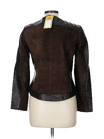 Liz Claiborne Brown Black Suede Jacket with Zip Size 8
