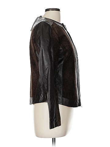 Liz Claiborne Brown Black Suede Jacket with Zip Size 8