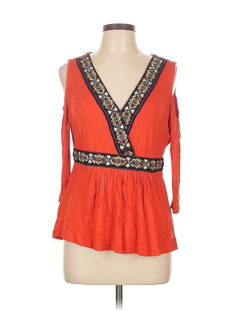 Pre-owned Boston Proper 3/4 Sleeve Blouse In Orange
