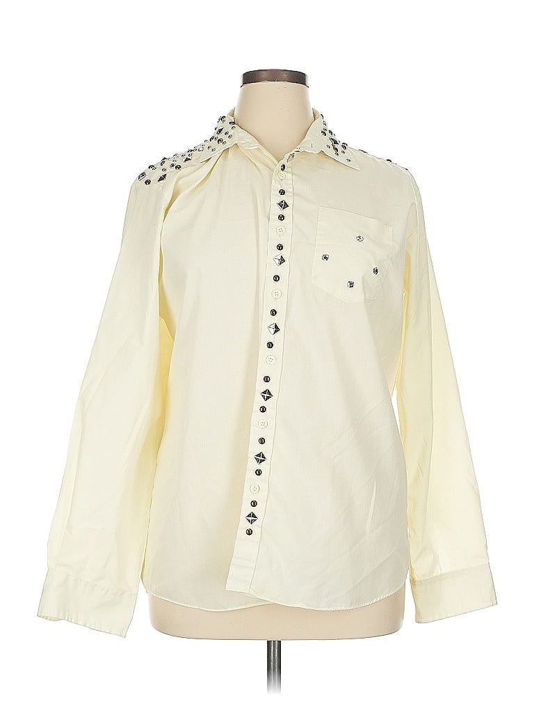 Pre-owned Assorted Brands Long Sleeve Blouse In White