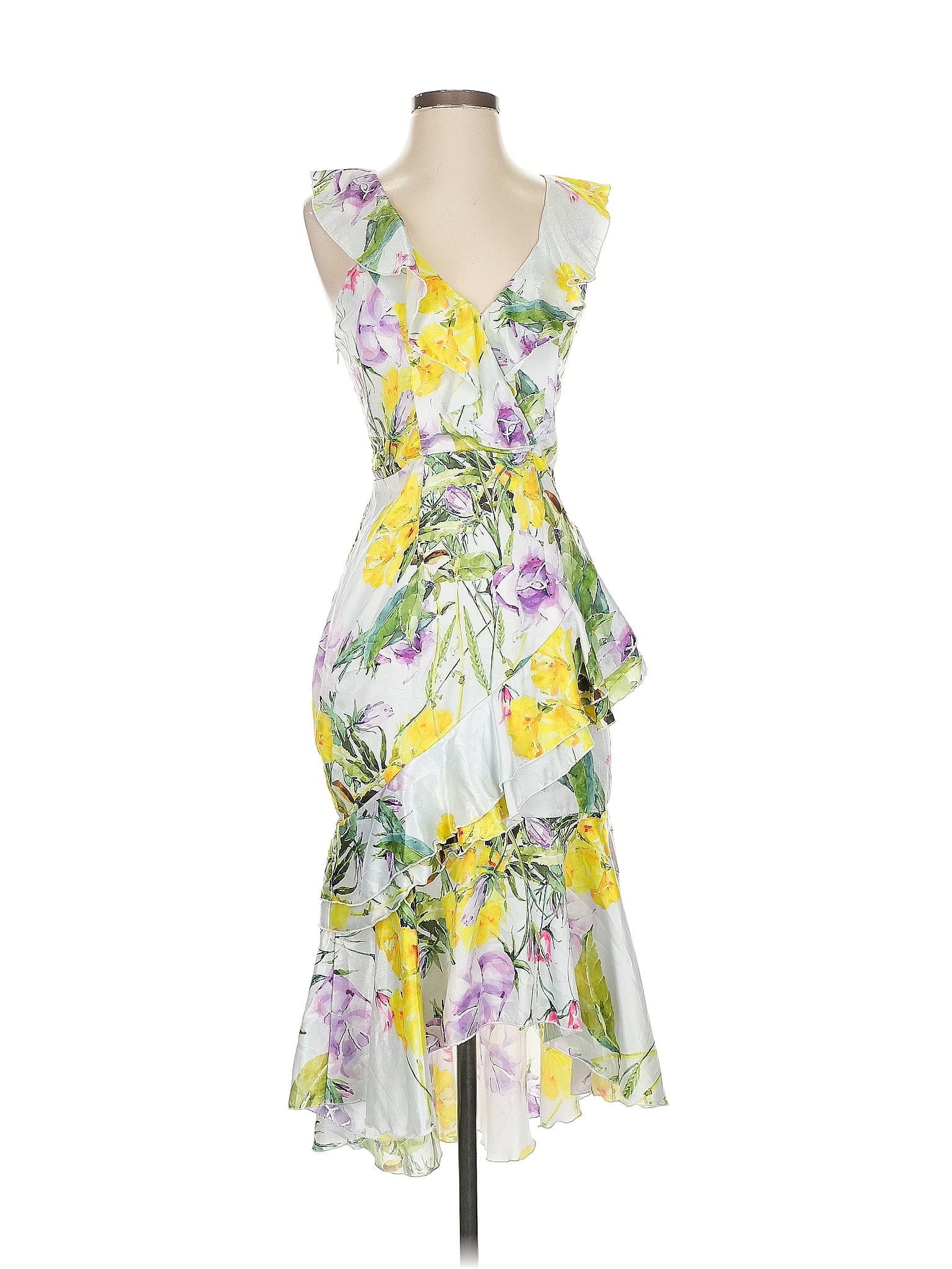 Vone Tropical Yellow Cocktail Dress Size 0