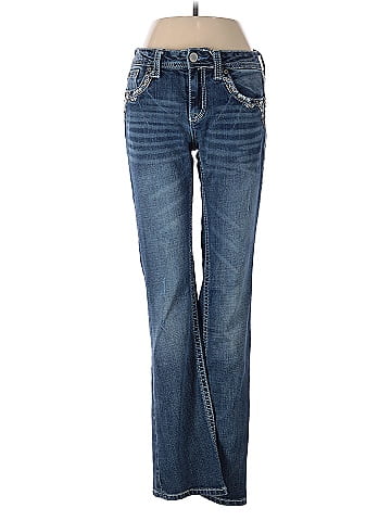 Grace Embellished Blue Medium Wash Jeans (view 1)