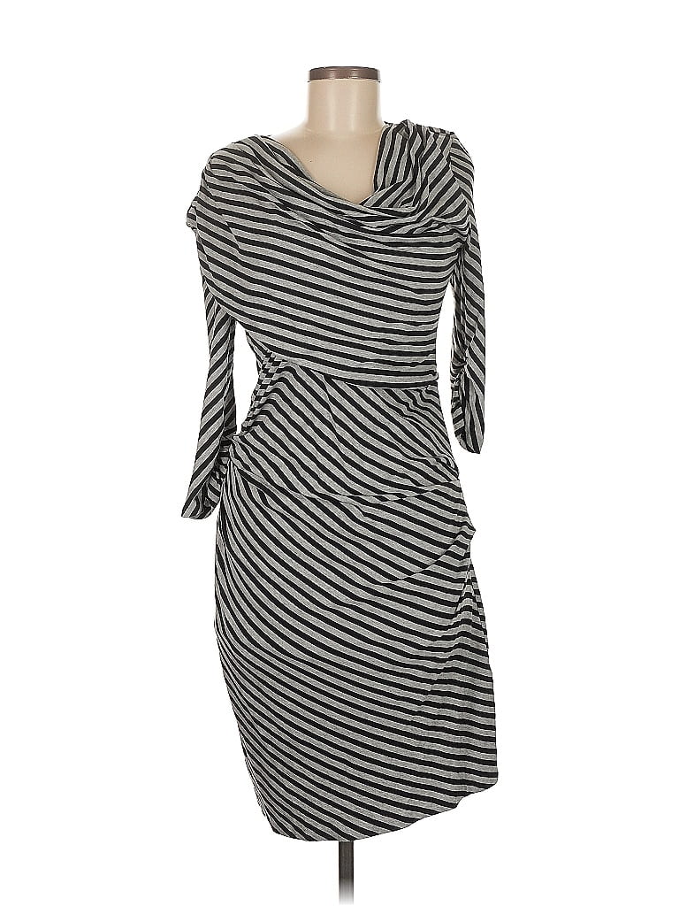 Pre-owned Suzi Chin For Maggy Boutique Casual Dress In Gray