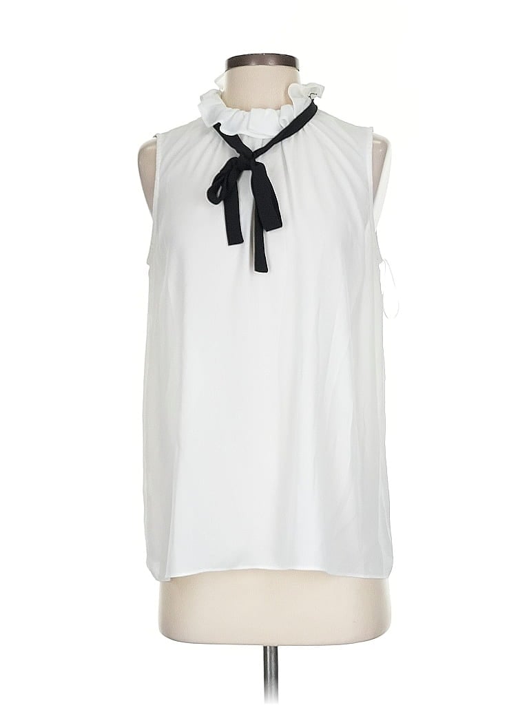 CeCe 100% Polyester White Sleeveless Blouse Size S - photo 1