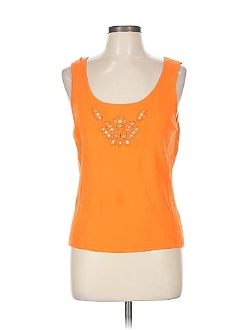 K-i-k-i-t Vibrant Orange Lace Knit Sweater (view 1)