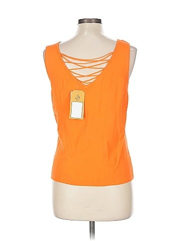 K-i-k-i-t Vibrant Orange Lace Knit Sweater (view 2)