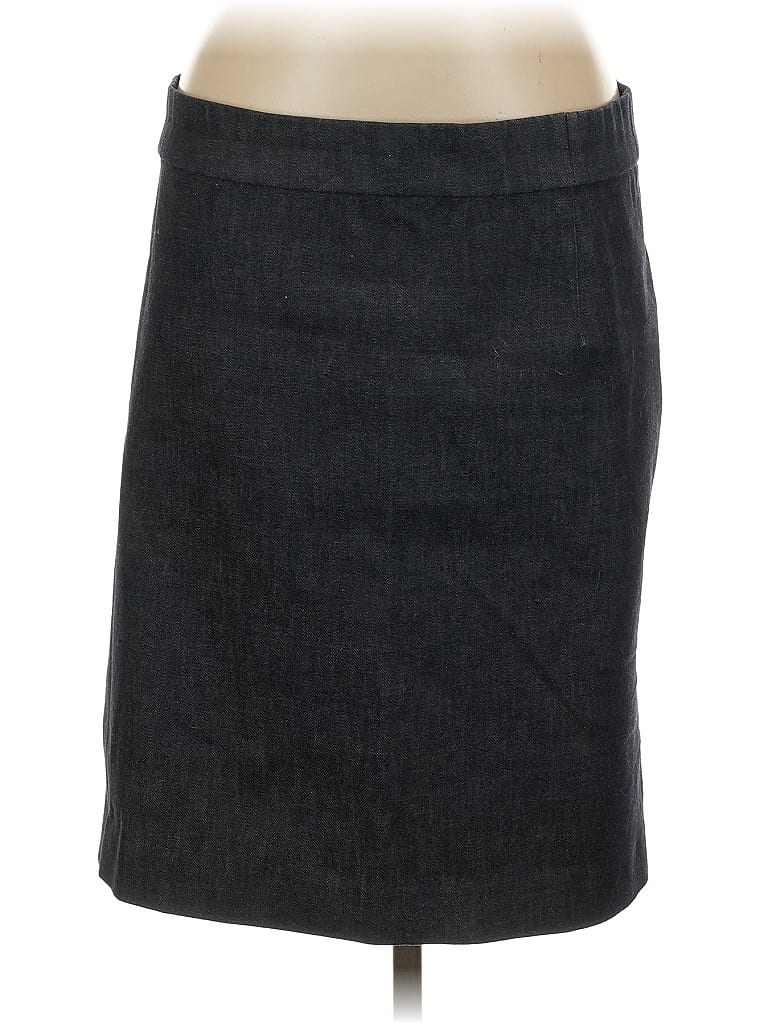 Pre-owned Donna Karan Denim Skirt In Gray