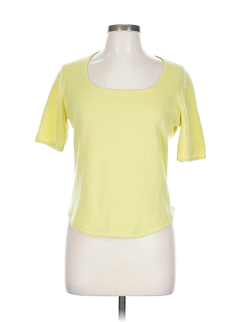 White + Warren 100% Cashmere Yellow Cashmere Pullover Sweater Size L - photo 1