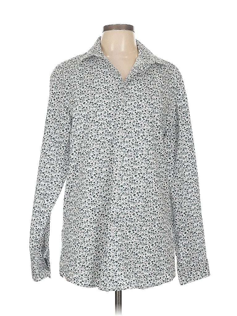 Pre-owned Apt. 9 Long Sleeve Button Down Shirt In Blue