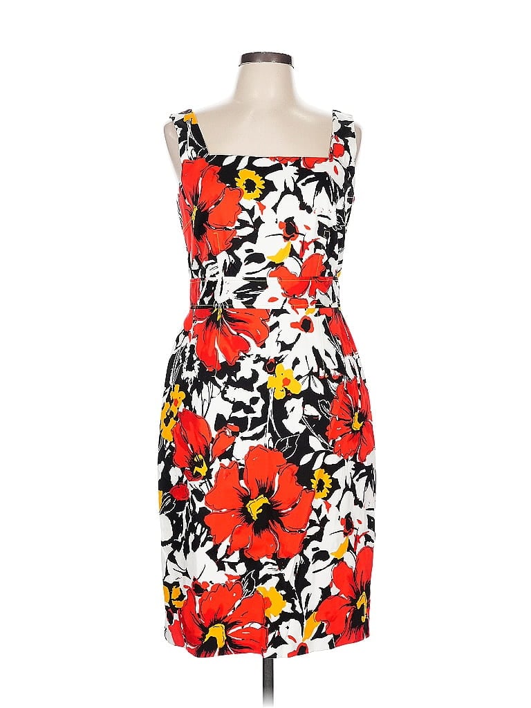 David Meister Print Red Cocktail Dress Size 10 - photo 1