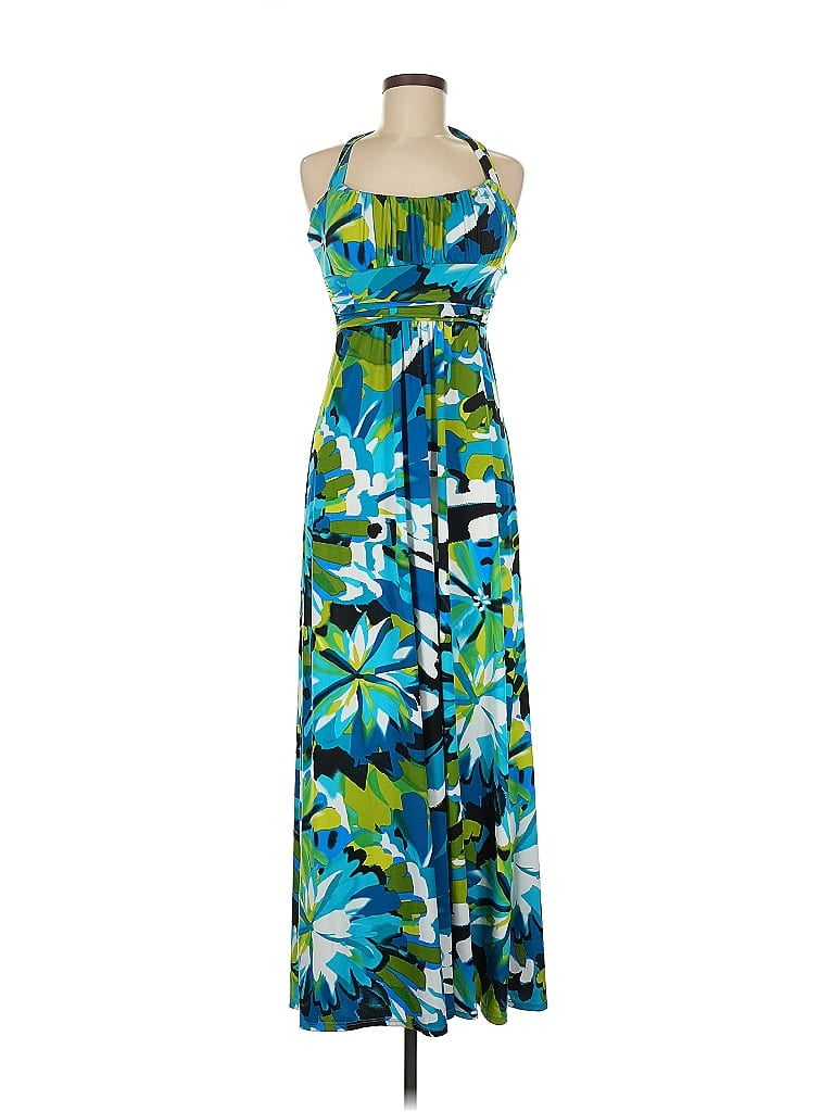 Bisou Bisou Tropical Blue Casual Dress Size 6 - photo 1