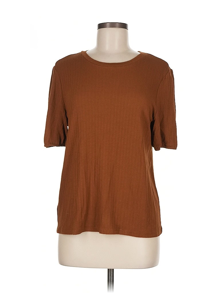 Ann Taylor LOFT Outlet Brown Short Sleeve T-Shirt Size M - photo 1