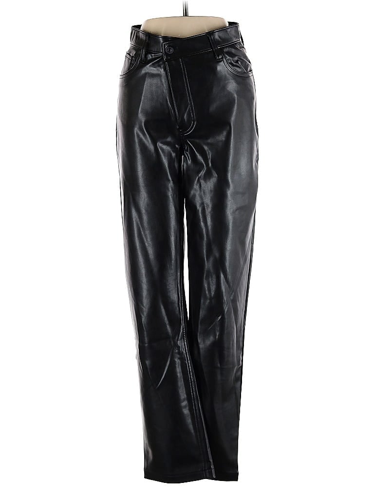 Pre-owned Abercrombie & Fitch Faux Leather Pants In Black
