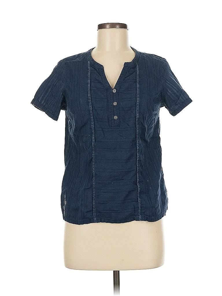 Mountain Hardwear 100% Organic Cotton Blue Short Sleeve Blouse Size M - photo 1