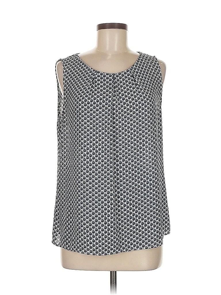 Pre-owned Ann Taylor Loft Outlet Tank Top Silver Square Neckline Tops