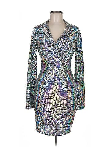 LA Banga USA Silver Sequin Double Breasted Coat (view 1)